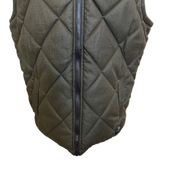 Marc Ecko Cut & Sew Vest Size Medium Brown Quilted Orange Lining Full Zip - Picture 3 of 10
